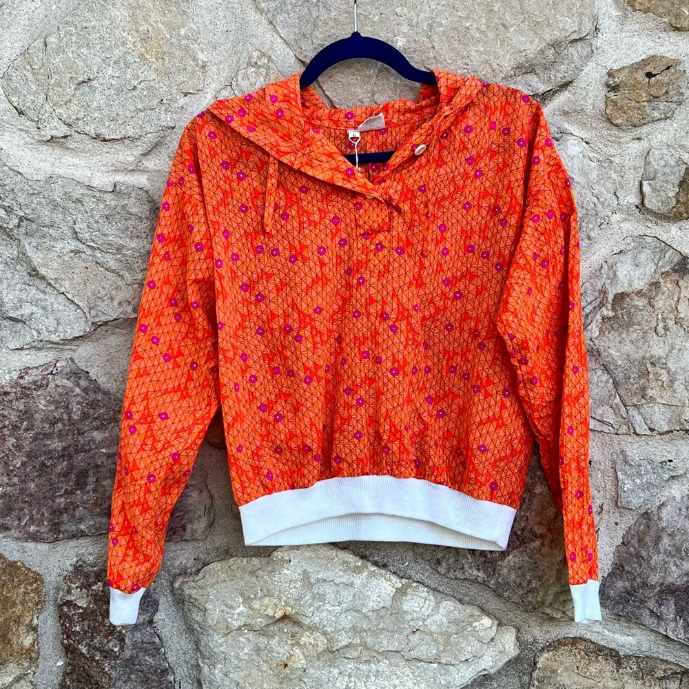 Vintage girls Catalina Jrs woven hooded shirt large